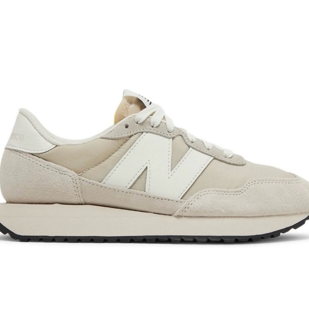 New Balance Cream and White 237 sneakers